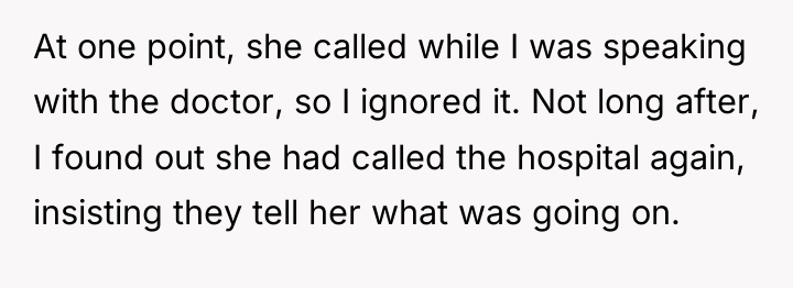 At one point, she called while I was speaking with...