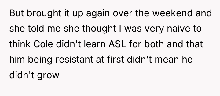 But brought it up again over the weekend and she...
