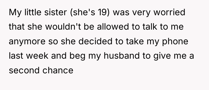 My little sister (she's 19) was very worried that she...
