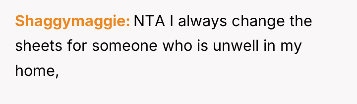 Shaggymaggie NTA I always change the sheets for someone who...