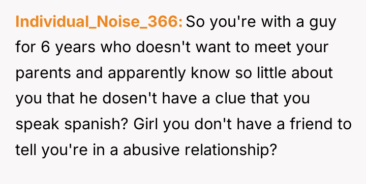 Individual_Noise_366 So you're with a guy for 6 years who...