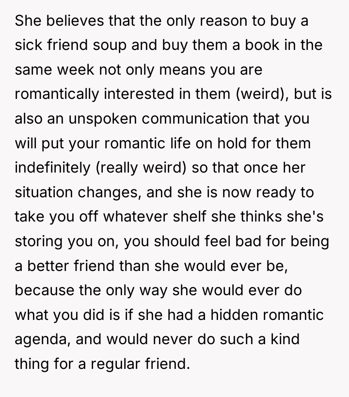 She believes that the only reason to buy a sick...