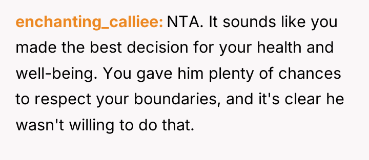 enchanting_calliee NTA. It sounds like you made the best decision...
