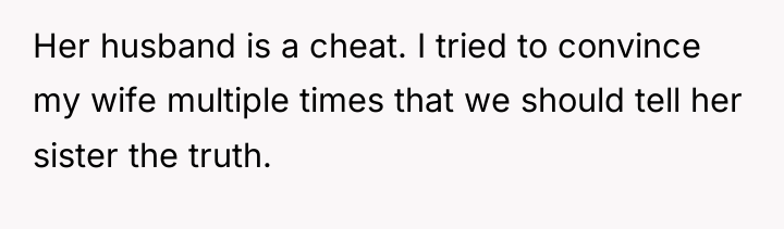 Her husband is a cheat. I tried to convince my...