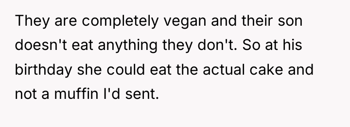 They are completely vegan and their son doesn't eat anything...
