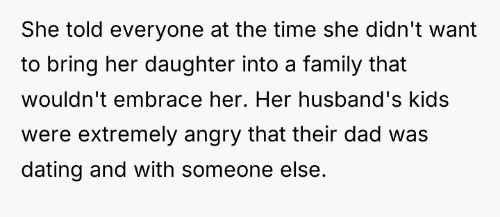She told everyone at the time she didn't want to...