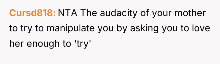 Cursd818 NTA The audacity of your mother to try to...
