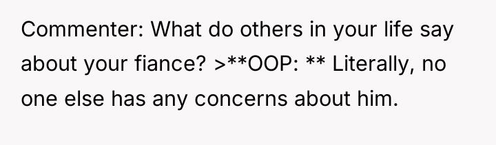 Commenter: What do others in your life say about your...