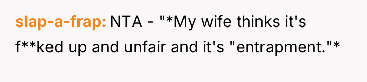 slap-a-frap NTA - "*My wife thinks it's f**ked up and...
