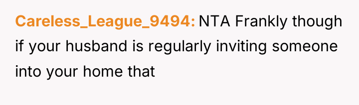 Careless_League_9494 NTA Frankly though if your husband is regularly inviting...