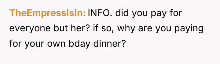 TheEmpressIsIn INFO. did you pay for everyone but her? if...