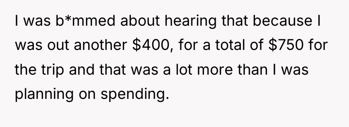 I was b*mmed about hearing that because I was out...