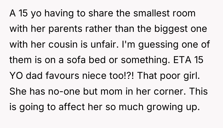 A 15 yo having to share the smallest room with...