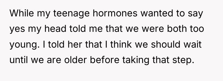 While my teenage hormones wanted to say yes my head...