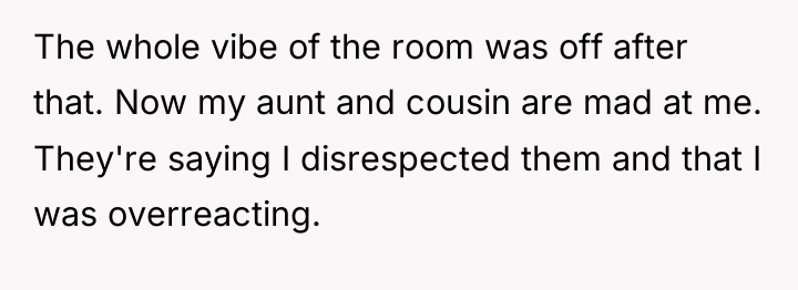 The whole vibe of the room was off after that....
