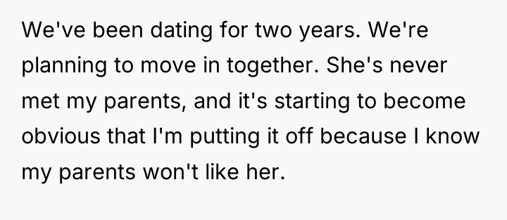 We've been dating for two years. We're planning to move...
