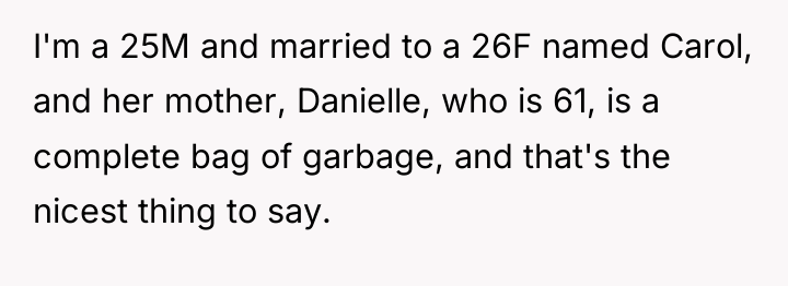 I'm a 25M and married to a 26F named Carol,...
