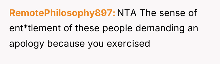 RemotePhilosophy897 NTA The sense of ent*tlement of these people demanding...