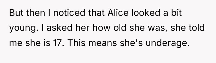 But then I noticed that Alice looked a bit young....