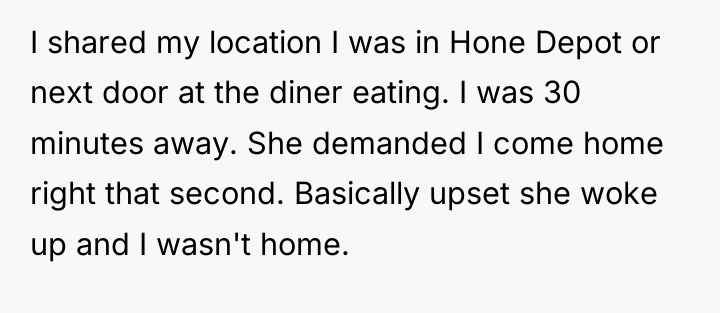 I shared my location I was in Hone Depot or...