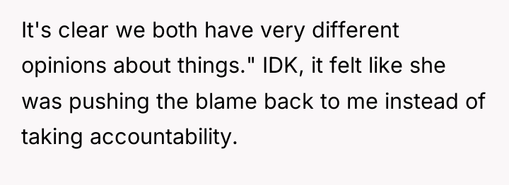 It's clear we both have very different opinions about things."...