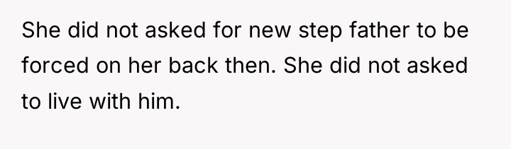 She did not asked for new step father to be...