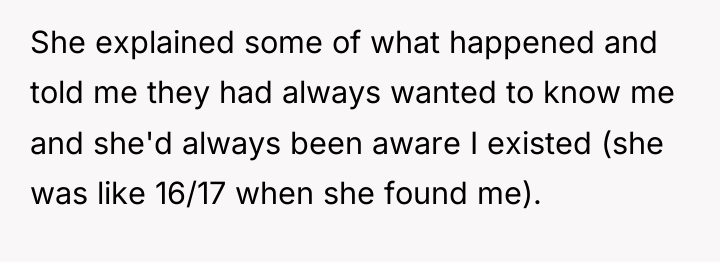 She explained some of what happened and told me they...