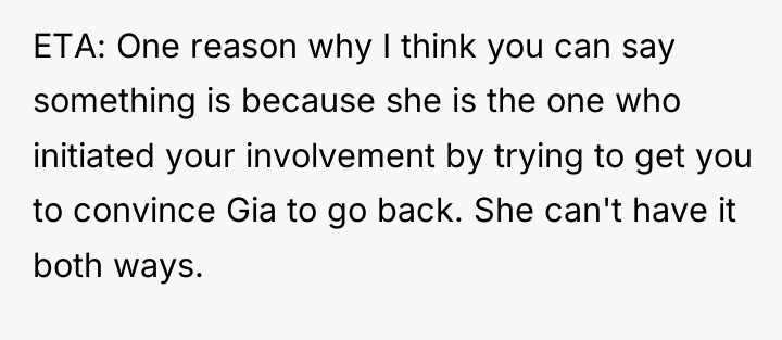 ETA: One reason why I think you can say something...