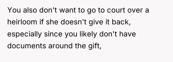 You also don't want to go to court over a...