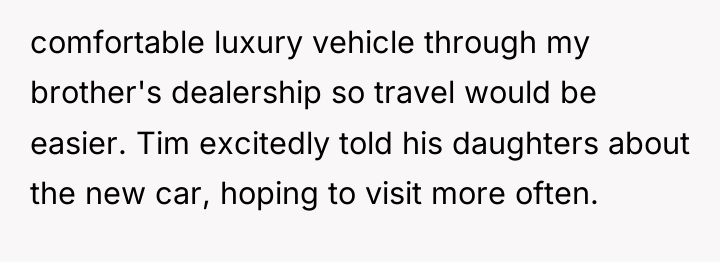 comfortable luxury vehicle through my brother's dealership so travel would...