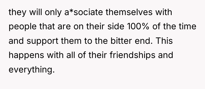 they will only a*sociate themselves with people that are on...