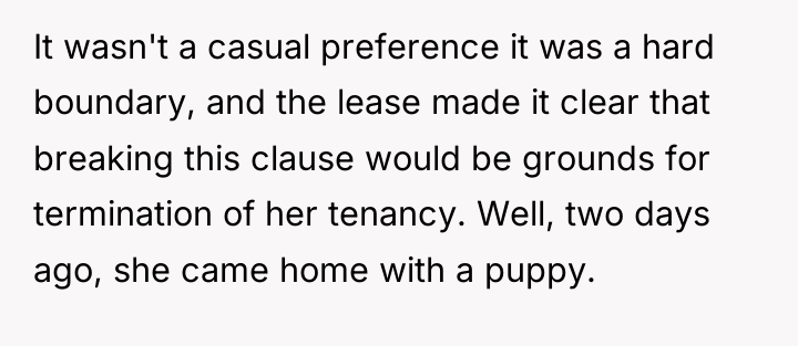 It wasn't a casual preference it was a hard boundary,...