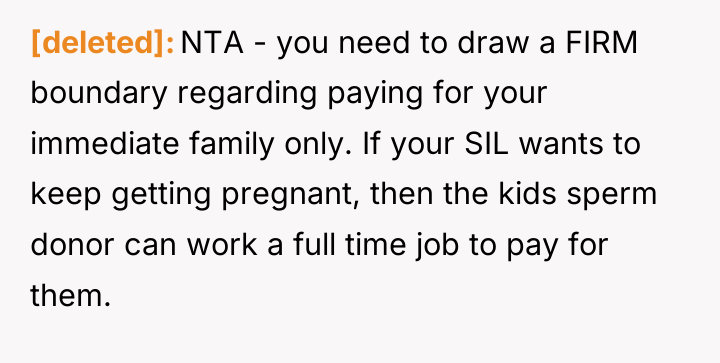 [deleted] NTA - you need to draw a FIRM boundary...