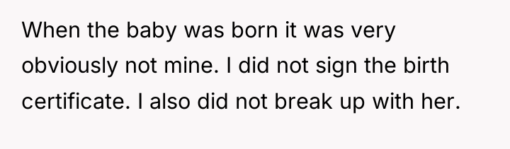When the baby was born it was very obviously not...