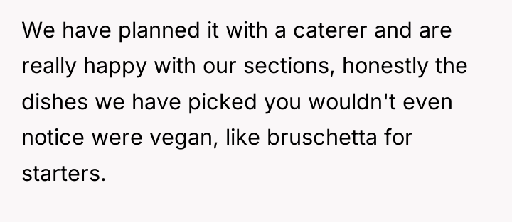 We have planned it with a caterer and are really...