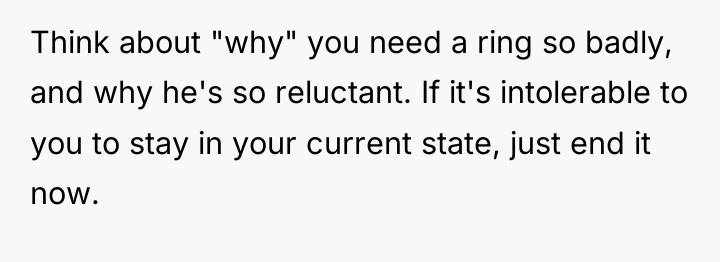 Think about "why" you need a ring so badly, and...