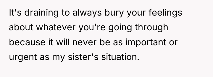 It's draining to always bury your feelings about whatever you're...
