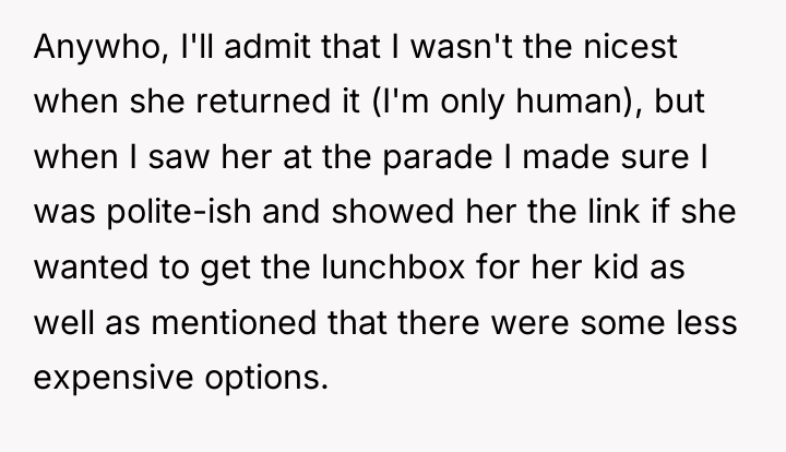 Anywho, I'll admit that I wasn't the nicest when she...