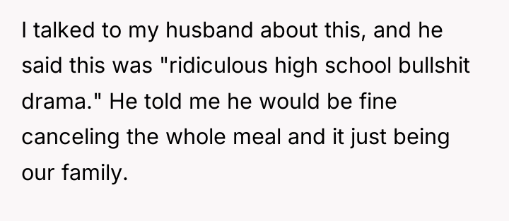 I talked to my husband about this, and he said...
