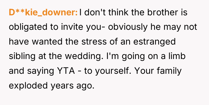 D**kie_downer I don't think the brother is obligated to invite...