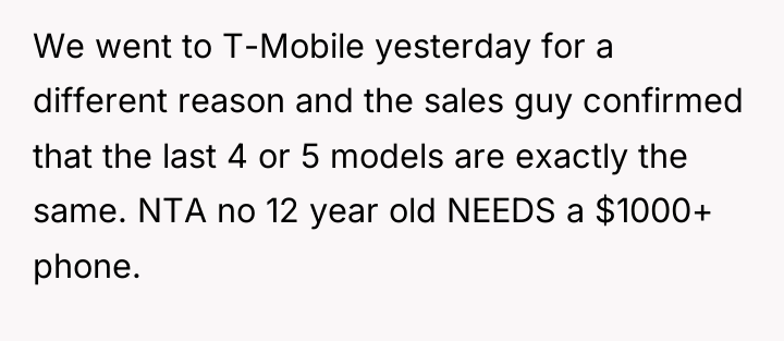We went to T-Mobile yesterday for a different reason and...
