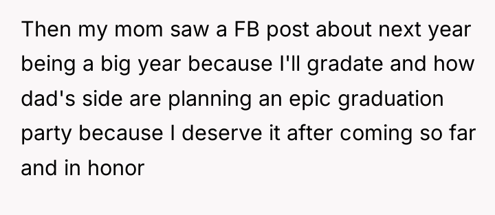 Then my mom saw a FB post about next year...