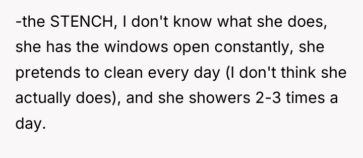 -the STENCH, I don't know what she does, she has...