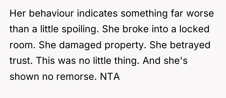 Her behaviour indicates something far worse than a little spoiling....