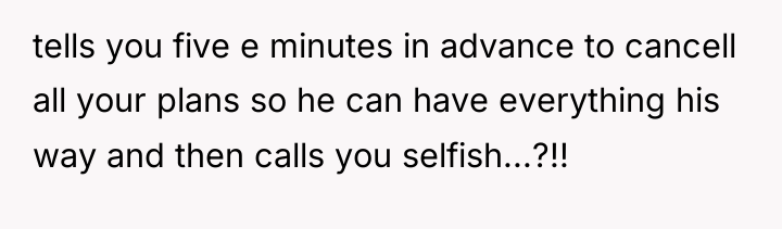 tells you five e minutes in advance to cancell all...