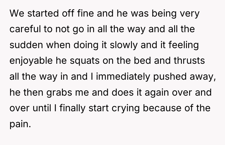 We started off fine and he was being very careful...