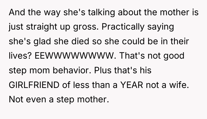 And the way she's talking about the mother is just...