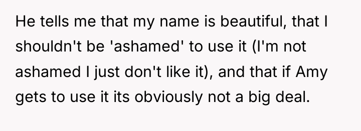 He tells me that my name is beautiful, that I...