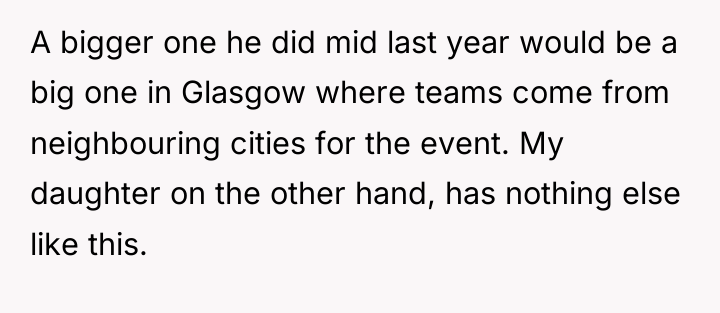 A bigger one he did mid last year would be...