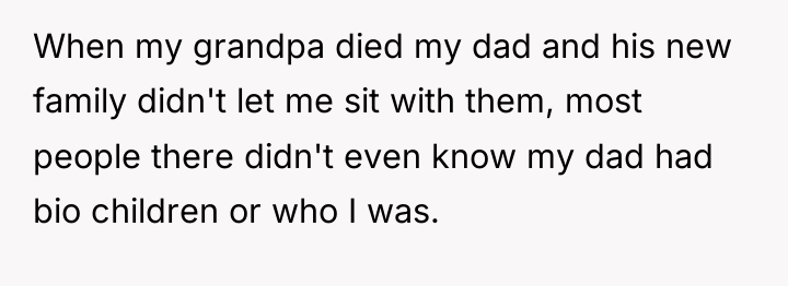 When my grandpa died my dad and his new family...